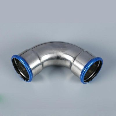OEM V প্রোফাইল প্রেস ফিটিং 1.6MPa স্টেইনলেস স্টীল 90 ডিগ্রি বেন্ডস