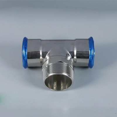 DN50 SS304 T শেপ ফিটিং, বাহ্যিক থ্রেড সহ স্টেইনলেস স্টিল টি